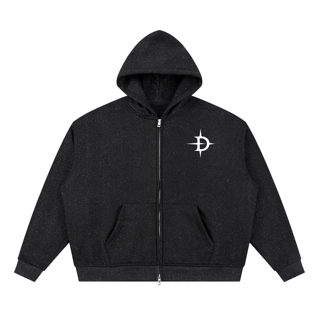 RHINESTONE FULL ZIP HOODIE