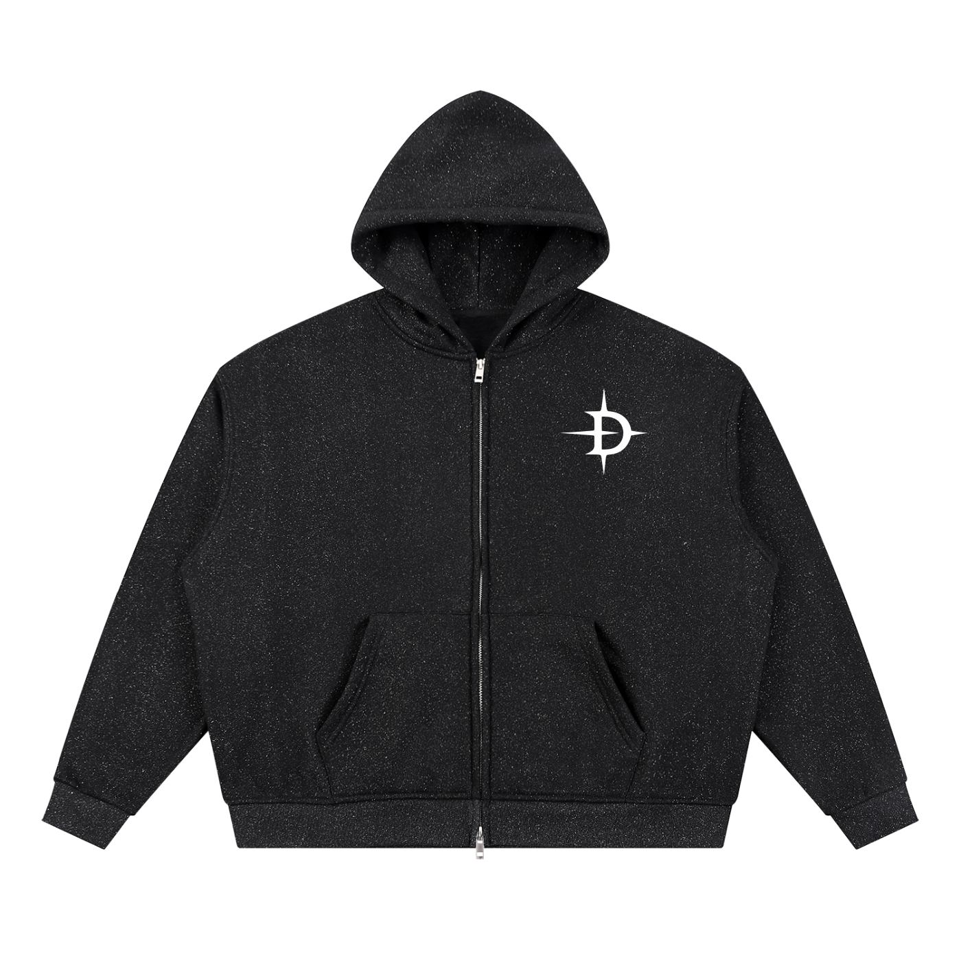 RHINESTONE FULL ZIP HOODIE